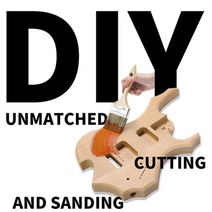 Ktaxon DIY Guitar Kit with Mahogany Body, Premium Fingerboard and Maple Neck, 6 String DIY electric Guitar Kit with Unique Design, Easy Installation - WoodArtSupply