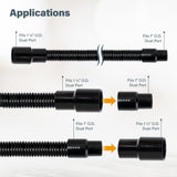 POWERTEC 70356 10 ft. Vacuum Hose Dust Collection Kit for Woodworking Power Tools, Wet/Dry Work Shop Vacuums, Miter Saw and Table Saw POWERTEC