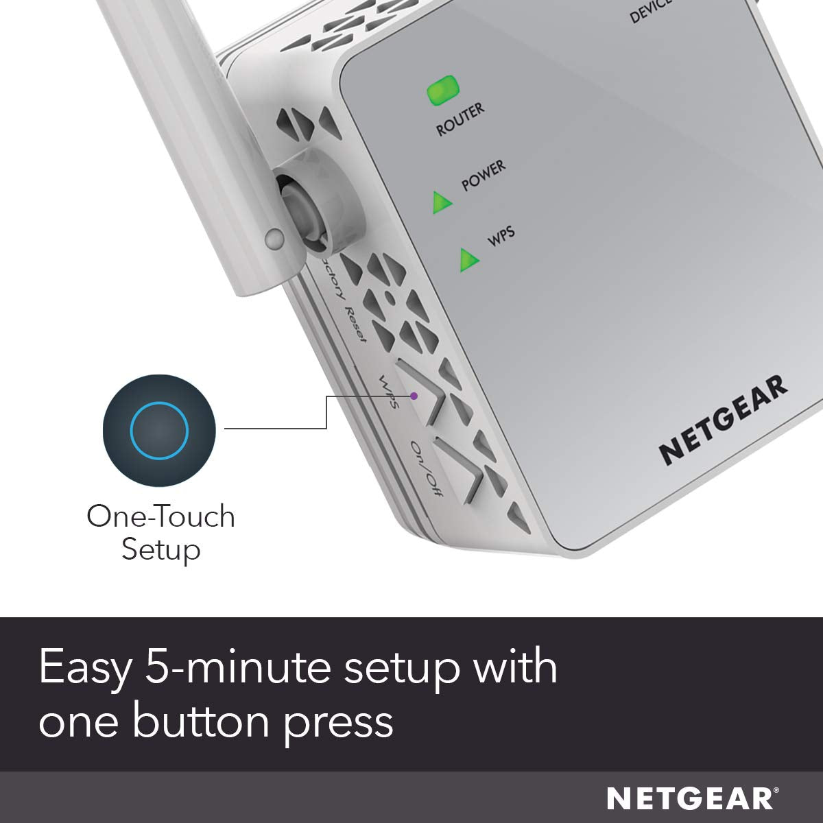 NETGEAR Wi-Fi Range Extender EX3700 - Coverage Up to 1000 Sq Ft and 15 Devices with AC750 Dual Band Wireless Signal Booster & Repeater (Up to 750Mbps - WoodArtSupply