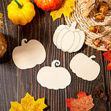 32 Pieces Wooden Pumpkin Cutout Thanksgiving Fall Crafts Pumpkins Unfinished Wood Craft Cutout Blank Paint Pumpkin Shape Cutout for Thanksgiving Jetec