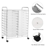 Giantex Storage Drawer Carts, 20-Drawer Organizer, Utility Cart on Wheels, Semi-Transparent Multipurpose Cart for Home Office School Supplies Tools Giantex
