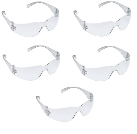3M Tekk 11329 Virtua Anti-Fog Safety Glasses, Clear Frame, Clear Lens, 5-COUNT 3M