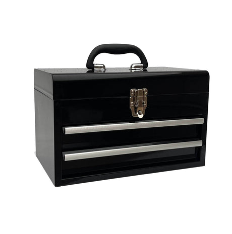Workington Portable Metal Tool Chest with 2 Drawers, 14" 2-Drawer Tool Chest Cabinet with Ball Bearing Drawer Slides, Steel Tool Storage Box Workington
