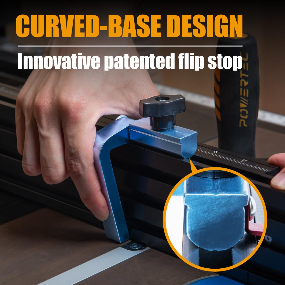 POWERTEC 71766 Precision Miter Gauge System for Table Saw Kit w/Telescoping Fence | 11 Preset Angle Stops, Extension Fence with Scale and Flip Stop POWERTEC