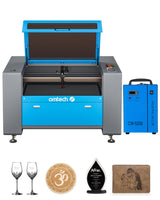 OMTech 100W CO2 Laser Engraver with Water Chiller, 24x40 Inch Laser Engraving Cutting Etching Machine with Autofocus Autolift 2 Way Pass Air Assist, OMTech