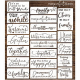 Word Stencils for Painting On Wood Sign Canvas Fabric, Reusable Welcome Farmhouse Burning Inspirational Art Craft Paint Stencil for Shirt Family Pkqon