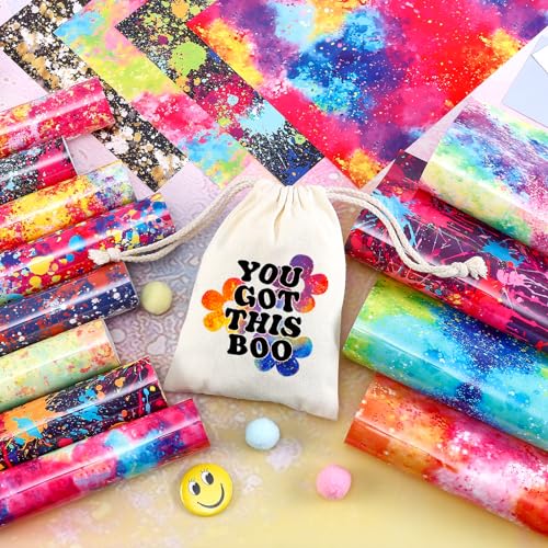HTVSTD Splatter HTV Heat Transfer Vinyl -16 Sheets 12x10inches Paint Splatter Heat Transfer Vinyl Splash HTV Iron on Vinyl for Fabrics Patterned HTV HTVSTD