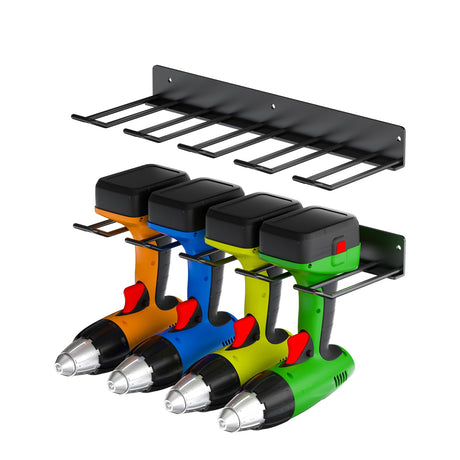 Alitamei Carbon Steel Power Tool Organizer, 2-Piece Wall Mounted Storage Racks, 8 Slots, 16.5" x 7" x 1.8" Alitamei