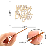 Merry and Bright Wood Craft,Unfinished Wooden Cutout Art,DIY Wood Sign, Inspirational Farmhouse Wall Plaque,Rustic Home Decor for Kitchen Living Room Arupkeer
