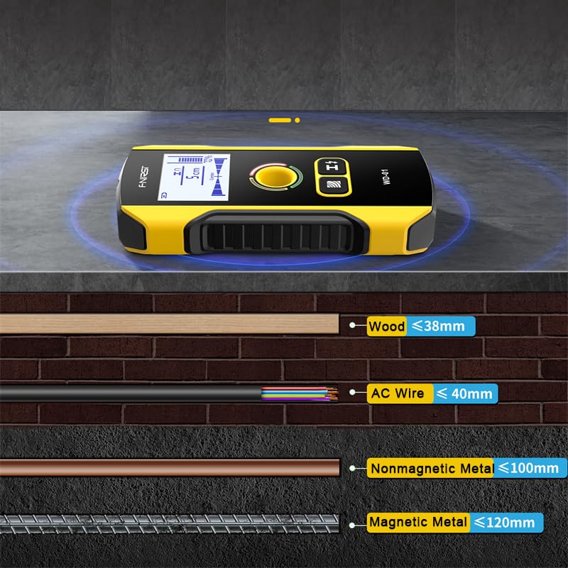 Premium Wall Scanner Stud Finder, Electronic Wall Stud Detector for Wood, Metal Studs, AC Wires, Joists, Pipes, Wire and Water Pipe Stud Finder, - WoodArtSupply