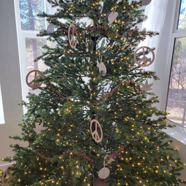 30pcs of Wood Peace Signs for Crafts,Unfinished Wood,Cutout Shapes,Wooden Cutouts,Peace Sign Cutouts (2'') RUIXUAN