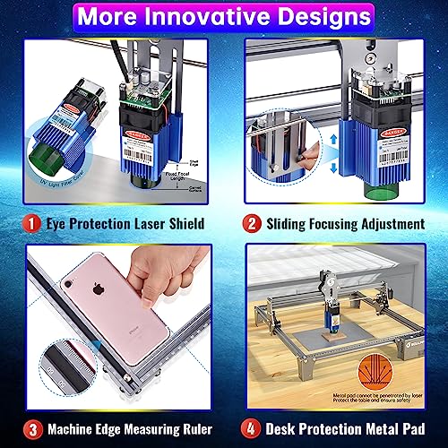 SCULPFUN S6 Pro Laser Engraver, 60W Engraving Machine for Wood and Metal, Acrylic, 5.5W Output Power DIY Cutter, Logo Pattern Marking Machine, Gifts