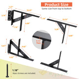 Gate Corner Brace Bracket Gate Kit for Wooden Fence Gate Hinges No Sag Frame Kit for Shed Doors, Driveway Gates, Corral Gates, Wood Windows (Black) Highpro