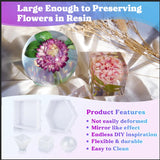 LET'S RESIN Large Resin Molds,Resin Flower Preservation Molds with Hexagon Square Large Epoxy Molds,Cube Sphere Pyramid Regular Silicone Molds for LET'S RESIN