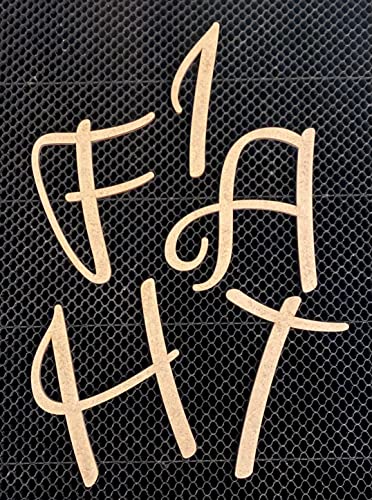 Wooden Letters 8 Inch Cursive Alphabet C Craft, Paintable Unfinished Wood Monogramming Letter, Love Air Decorative Font