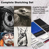 Artownlar 72 Pack Drawing Sketching Set with 8x11" Sketchbook | Pro Art Supplies Kit for Artist Adults Teens Beginner | Graphite Charcoal, Watercolor Artownlar
