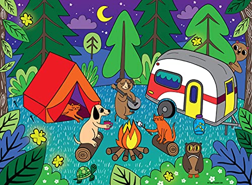 Faber-Castell Color by Number Puzzle, Camping - 100 Pieces, DIY Coloring Puzzle Set for Kids Ages 6+, Small Faber-Castell