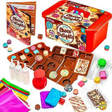 GirlZone Little Choco Delights Maker Kit, Chocolate Making Kit with Candy Bar Molds to Make Your Own Chocolate Bar, Exciting Christmas Crafts for GirlZone