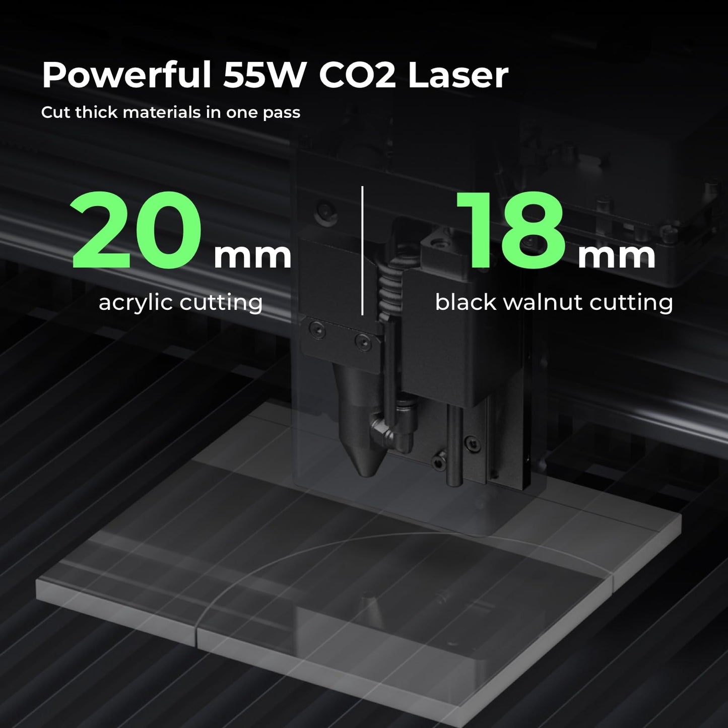 xTool P2 55W CO2 Laser Cutter, Smart Desktop CO2 Laser Engraver and Cutter Machine, Dual Smart 16MP Cameras, Curved Surface Engraving, Great for Wood