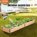 VEVOR Outdoor Wooden Raised Garden Bed Planter, 96 x 24 x 10in, High End Natural Fir Wood No-Bolt Assembly, Elevated Planting Box for Vegetable/Herb VEVOR
