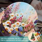 16 Inch Round Wood Circles Unfinished Round Wood Cutouts for Crafts, Door Hanger Painting and Wood Burning (8 Pieces) Jetec