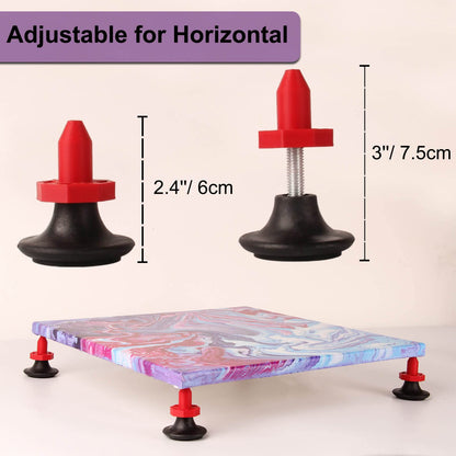 𝗟𝗢𝗣𝗔𝗦𝗔 Adjustable Canvas Support Stands for Acrylic and Epoxy Pouring Paint, Cabinet Door Elevated and Canvas Feet Risers for Paint Clean (4pcs) - WoodArtSupply