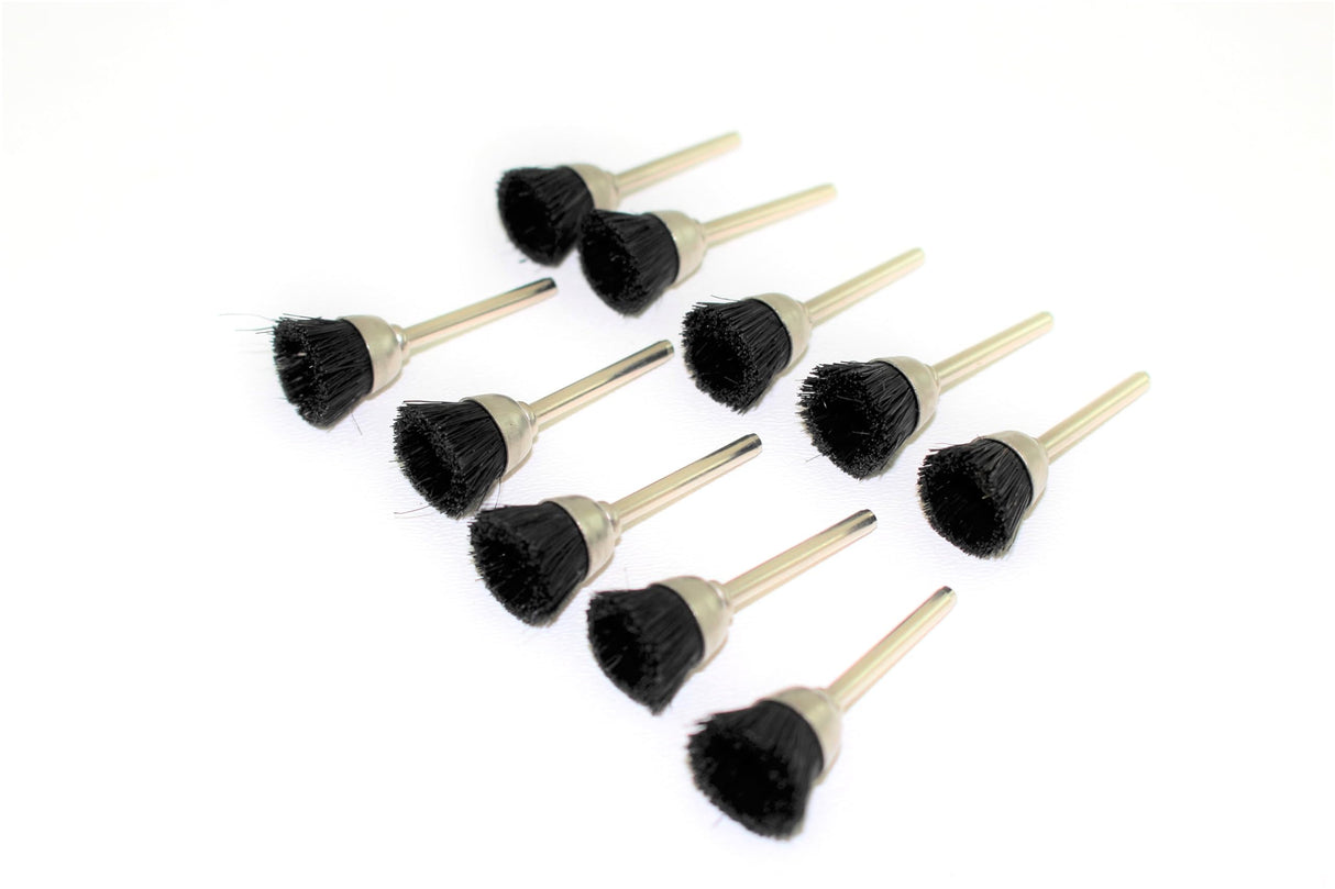 TEMO 10 pc Nylon Plastic Bristle 1/2 Inch Cup Wire Brush #404 1/8 Inch Shank for Dremel Rotary Tools - WoodArtSupply