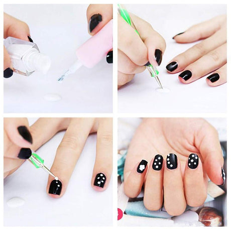 5 pc 2 Way Dotting Pen Tool Nail Art Tip Dot Paint Manicure kit (5PC) HiMo