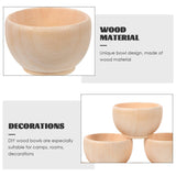 Abaodam Small Unfinished Wooden Bowls, 10pcs Wooden Craft Bowls Pinch Bowls Condiment Cups Unpainted Miniature Bowls Salt Cellars Nuts Bowls for Diy Abaodam
