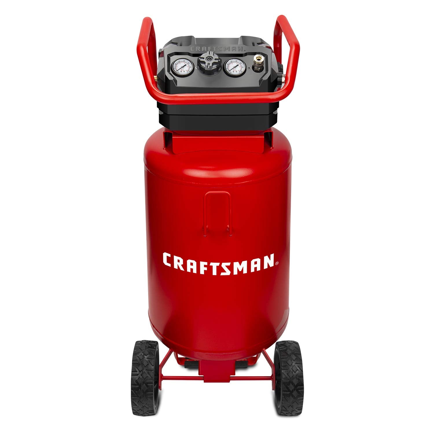 Craftsman Air Compressor, 20 Gallon Oil-Free 1.8 HP Max 175 PSI Pressure Two Quick Couplers Big Capacity, Red- CMXECXA0232043 Craftsman