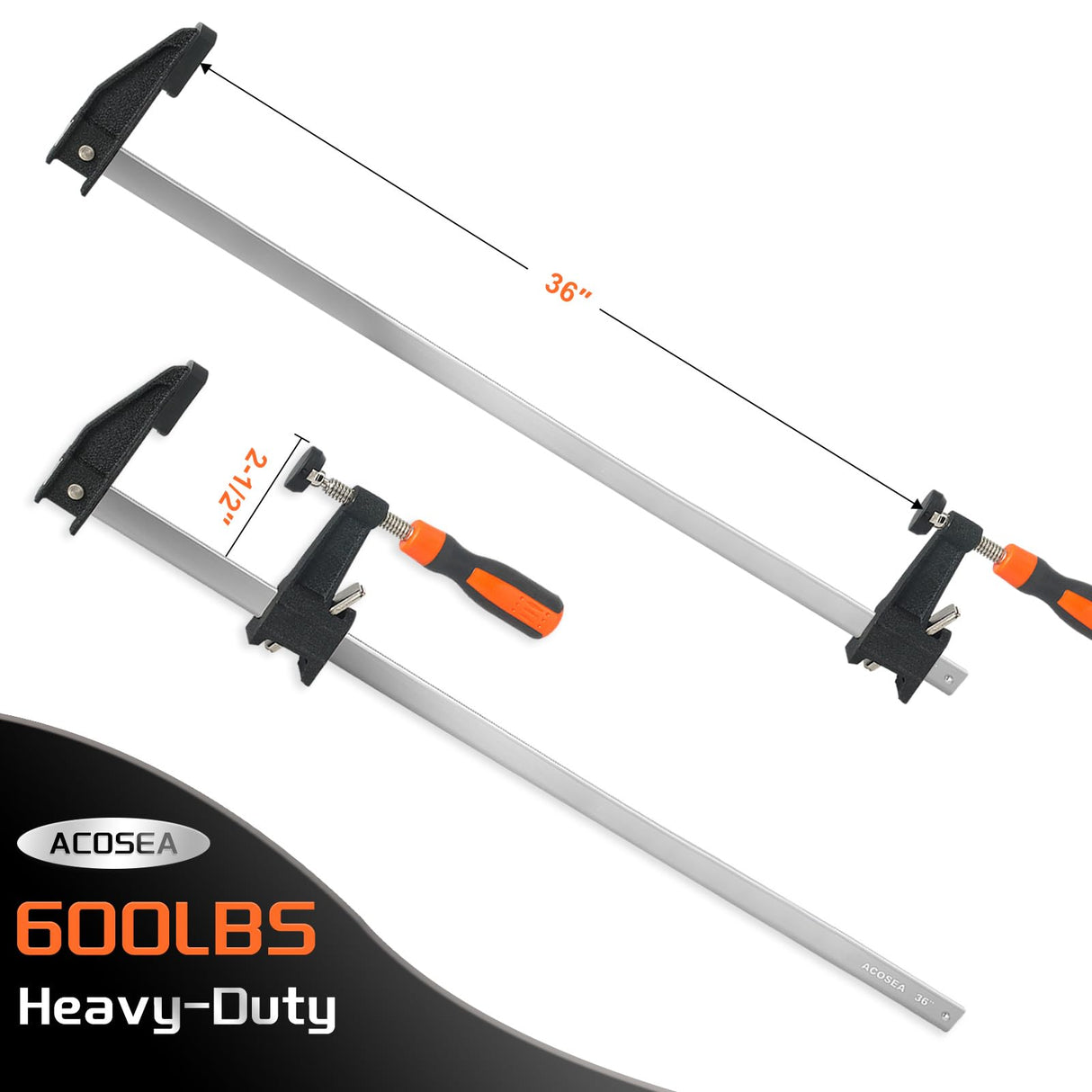 Woodworking Clamps,ACOSEA 4-Pack 36 Inch Long Bar Clamps Heavy Duty Adjustable and Release Quickly,Wood Clamps Throat Depth 2.5 Inch Clamps Force 600 ACOSEA