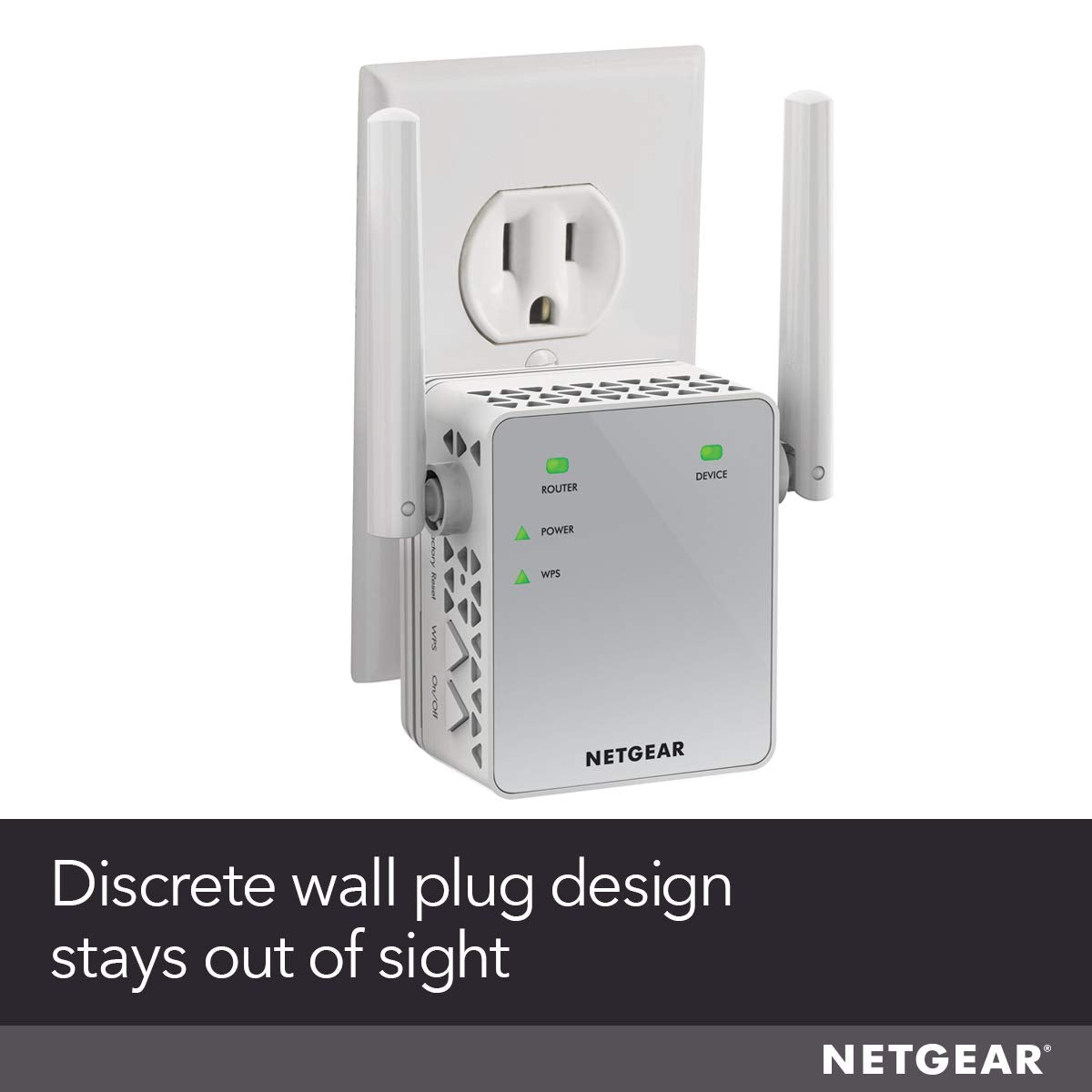 NETGEAR Wi-Fi Range Extender EX3700 - Coverage Up to 1000 Sq Ft and 15 Devices with AC750 Dual Band Wireless Signal Booster & Repeater (Up to 750Mbps - WoodArtSupply