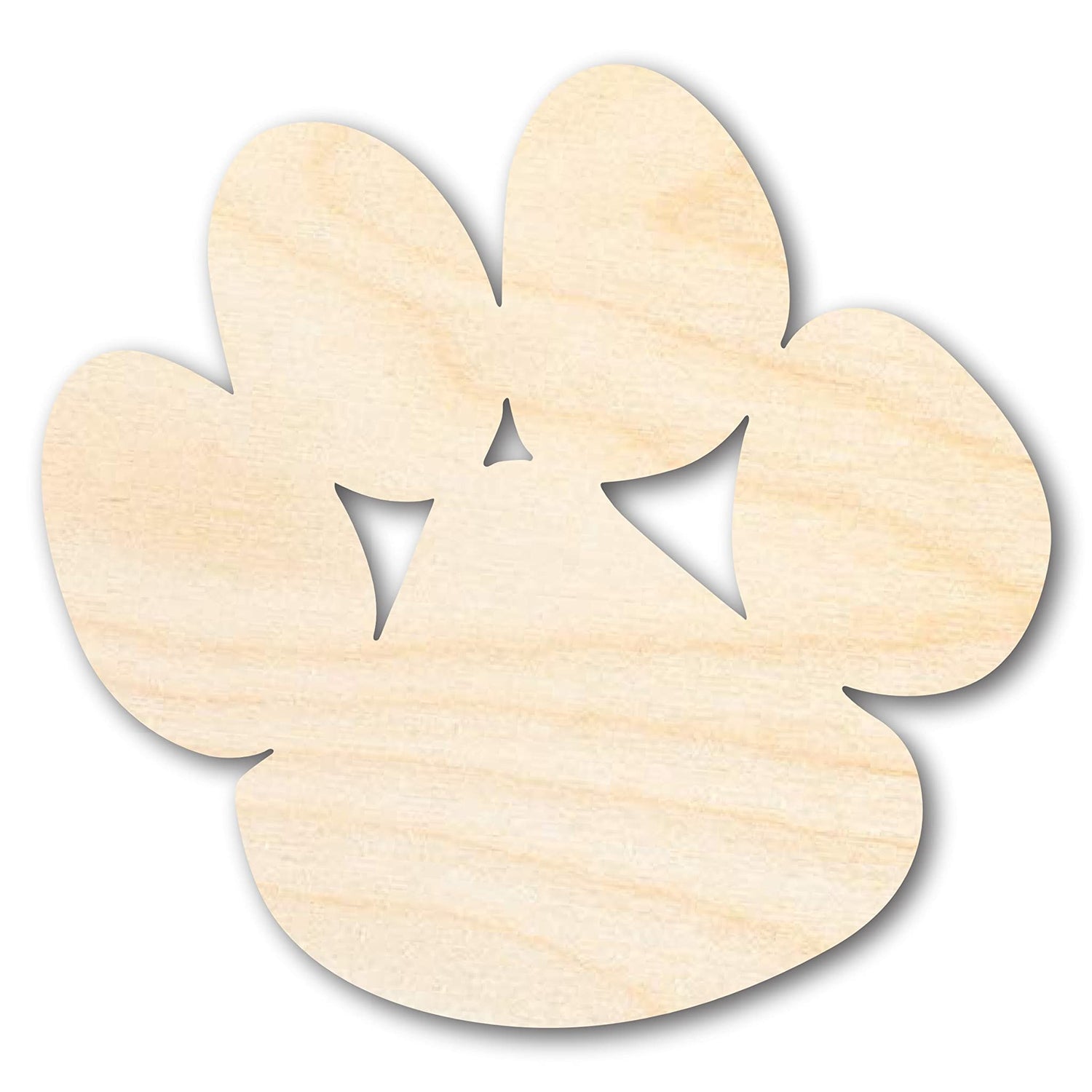 Unfinished Wood Bear Paw Shape - Craft - up to 36" 4" / 1/4" 24 Hour Crafts