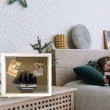 WANLIAN Large Shadow Box with Shelves, 16x14 Wooden Shadow Box Display Cabinet with Acrylic Window, 2 Removable Shelves and Linen Back, for WANLIAN