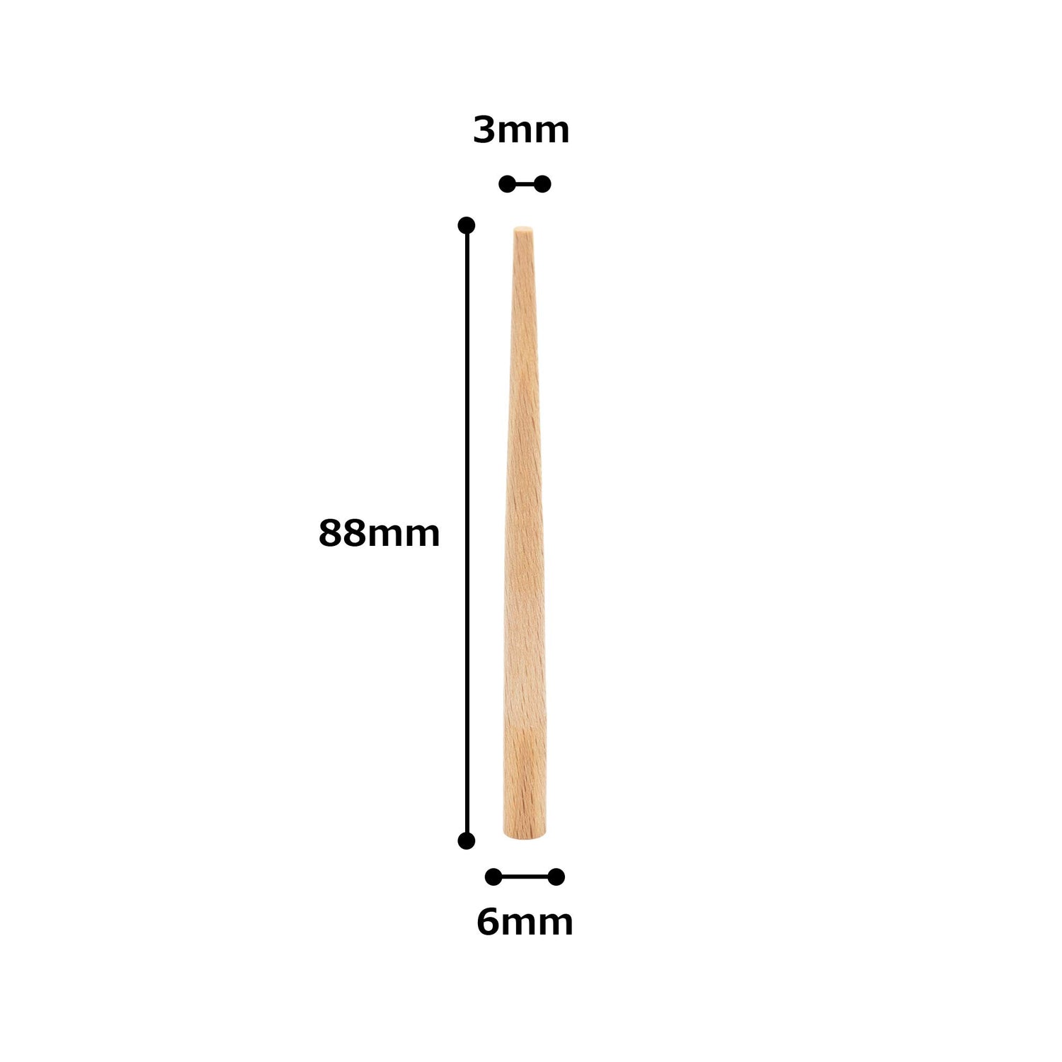 KAKURI Wooden Nails for Woodworking 15/64 inch (6mm), Tapered Wooden Dowel Rods for Crafts and Small Furniture, Natural Japanese Beechwood, Bulk 90 KAKURI
