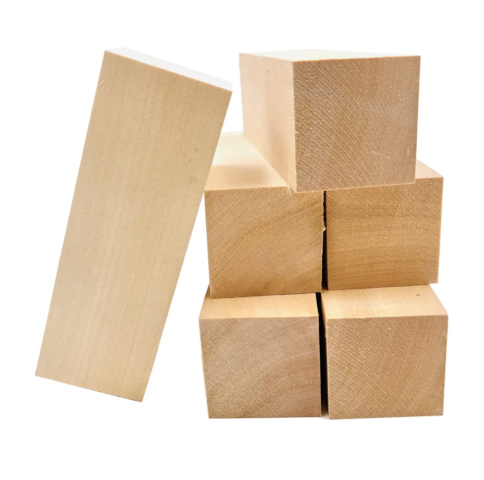 Thiecoc 6 Pcs Basswood Carving Blocks 6x2x2 Inch Basswood for Wood Carving Wood Craft Wood Blocks for Whittling Wood