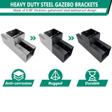 VoTwoofv Pergola Bracket kit 4x4,3-Way T-Shaped Bracket Woodworks Pergola kit for Wood Beam (Actual: 3.5" x3.5'') Outdoor Gazebos,Patio Pergolas,Log VoTwoofv