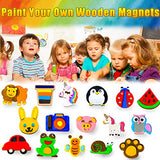 YOFUN Paint Your Own Wooden Magnet - Wood Painting Craft Kit and Art Set for Kids, Art and Craft Supplies Party Favors for Boys Girls Age 4 5 6 7 8, Y YOFUN