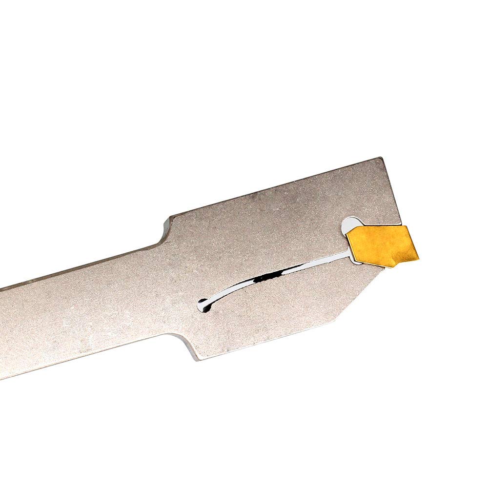 OSCARBIDE 1/2" Shank Nickel Plated Indexable Lathe Grooving Parting Holder Heavy Duty with 10 Pieces GTN-2(QC1402) Carbide Inserts QA08R-20 Right OSCARBIDE