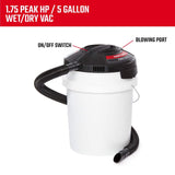 CRAFTSMAN CMXEVBE17678 Wet/Dry Vac Powerhead, 1.75 Peak HP Bucket Vacuum Craftsman