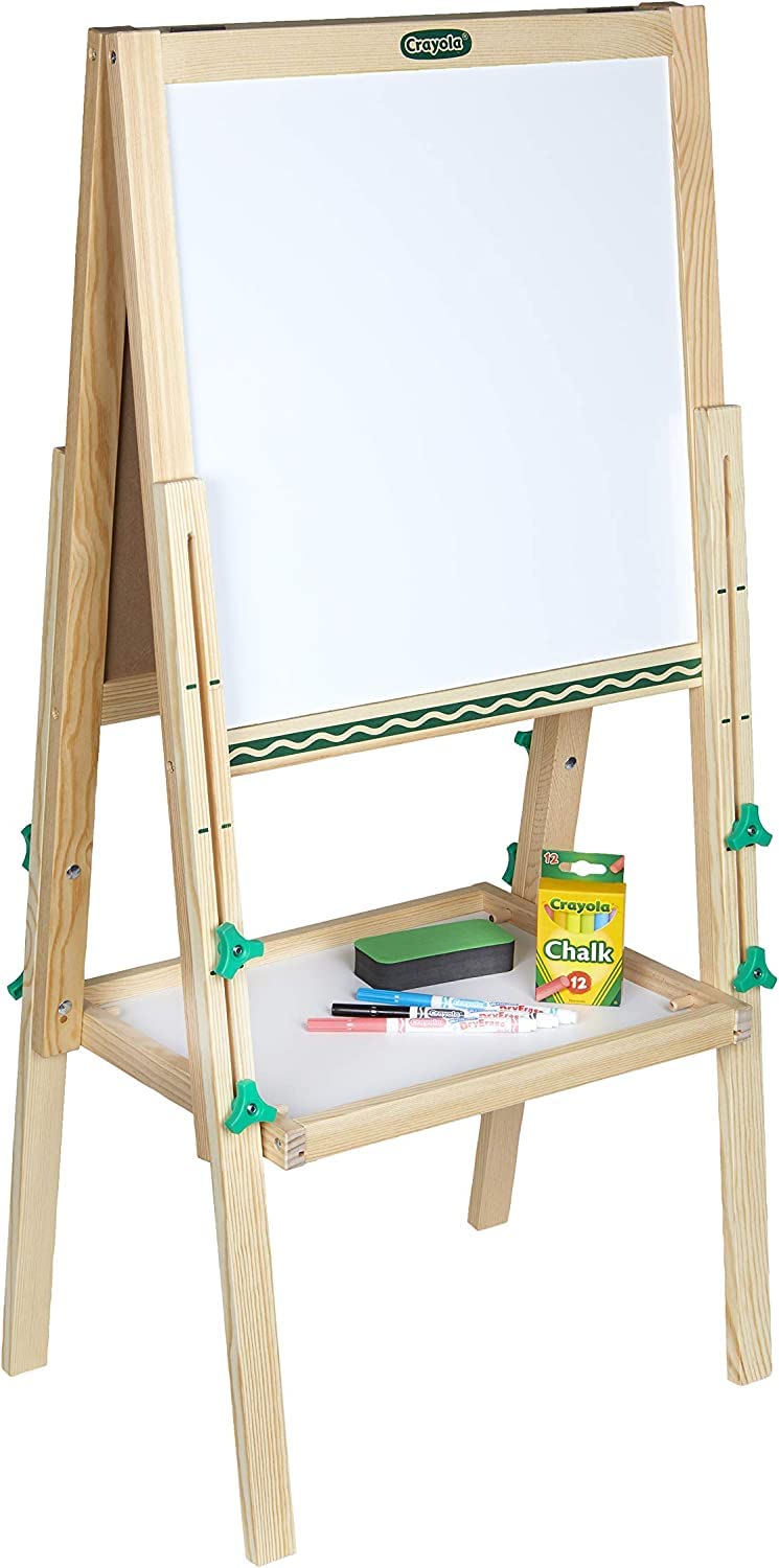 Crayola Kids Mini Wooden Art Easel & Supplies, Toddler Toys, Gift for Kids, Ages 3, 4, 5, 6 - WoodArtSupply