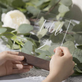 UNIQOOO 10 Pack Rustic Acrylic Sign Holders | Walnut Wood Table Numbers Display Stands | Place Card Holder, Perfect for Retail Shop Wedding Party UNIQOOO