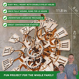 Wood Trick Pendulum Wall Clock Kit Wooden 3D Puzzles for Adults and Kids to Build - 3D Wall Clock Mechanical Model - 42x12 in - Engineering DIY Wood Trick