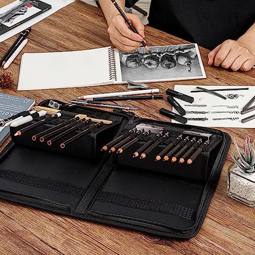 Brusarth 42 Pack Drawing Set Sketching Kit, Pro Art Sketch Supplies with Sketchbook, Include Graphite Pencil, Charcoal Pencil, Sharpener, Eraser Art Brusarth