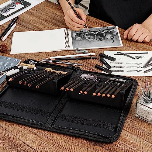 Brusarth 42 Pack Drawing Set Sketching Kit, Pro Art Sketch Supplies with Sketchbook, Include Graphite Pencil, Charcoal Pencil, Sharpener, Eraser Art - WoodArtSupply