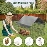 PawGiant Chicken Coop 86"×40" Chicken Run Pen for Yard with Cover Outdoor Metal Portable Chicken Tractor Cage Enclosure Crate Outside for Small PawGiant