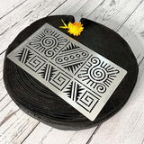 Aleks Melnyk No.433 Metal Stencil, Aztec Stencil Patterns and Symbols, Small Stencil, 1 PC, Template for Wood Burning, Engraving, Crafting, Aleks Melnyk