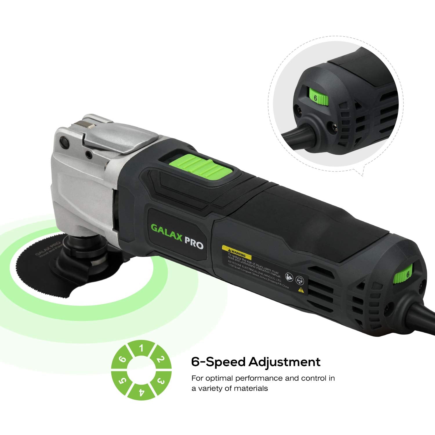 GALAX PRO 2.4Amp 6 Variable Speed Oscillating Multi-Tool Kit with Quick-Lock accessory change, Oscillating Angle:3°, 28pcs Accessories and Carry Bag GALAX PRO