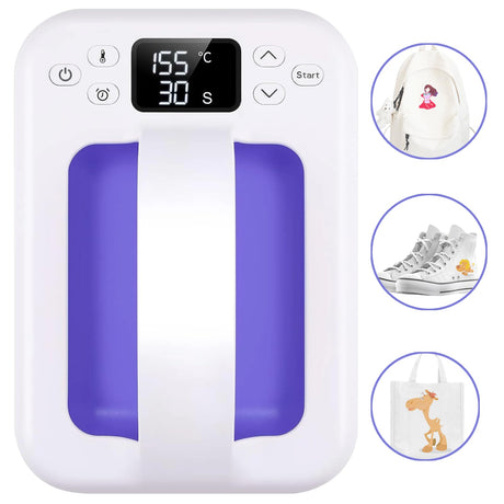 Heat Press Machine For T Shirts, 7" × 5" Portable Mini Heat Press Fast Even Heat, Easy Press T Shirt Printer Machine for HTV Vinyl and Heat Transfer KORGOL