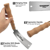 QYQRQF Mini Hand Saw, 6 Inch Japanese Pull Saw with Double Edges 15/17 TPI Flush Cut Saw for Woodworking DIY Projects (style B) QYQRQF